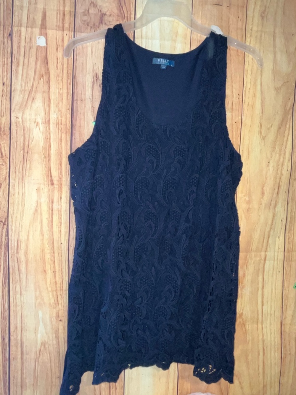 Kelly Navy Blue Lace Tank - Sleeveless Women's Layering Top NWT Size 2XL